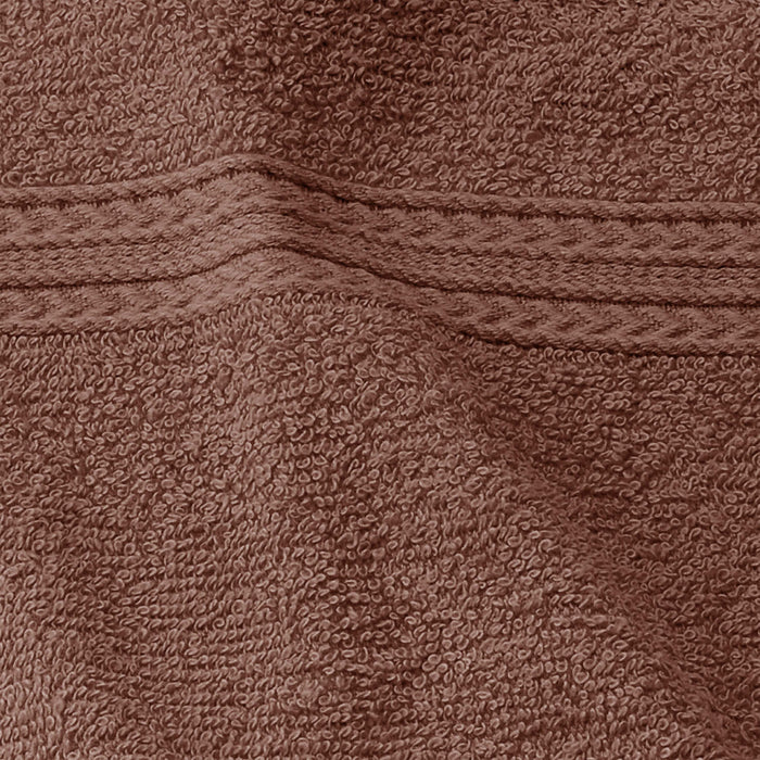 Cotton Eco-Friendly 4 Piece Solid Bath Towel Set - Brown