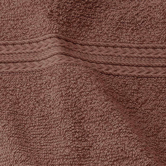 Cotton Eco Friendly Solid 12 Piece Towel Set - Brown
