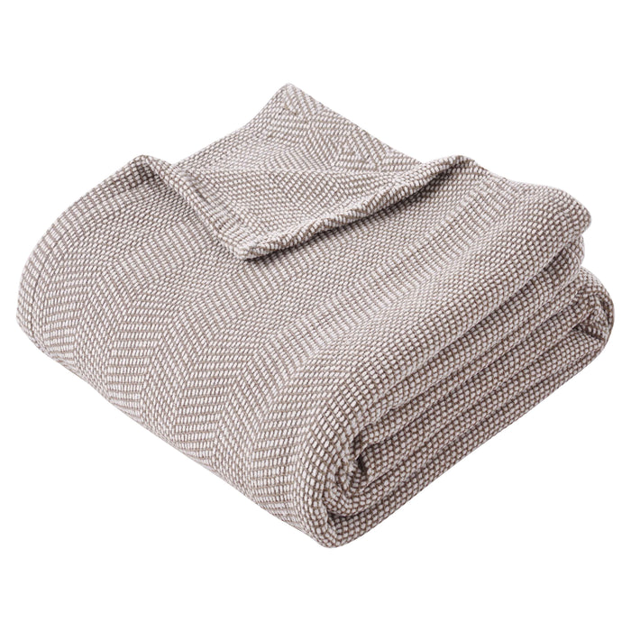 Maya Chenille Herringbone Medium Weight Cotton Blanket