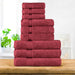 Egyptian Cotton Highly Absorbent Solid 9-Piece Ultra Soft Towel Set - Burgudy