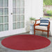 Bohemian Indoor Outdoor Rugs Solid Braided Round Area Rug - Burgundy