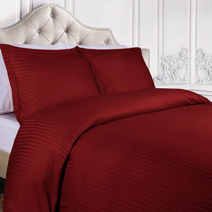 Egyptian Cotton 300 Thread Count Striped Duvet Cover Set