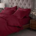 Egyptian Cotton 400 Thread Count Solid Duvet Cover Set - Burgundy