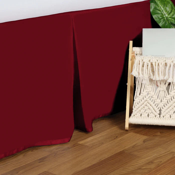 Egyptian Cotton 300 Thread Count Solid Bed Skirt - Burgundy