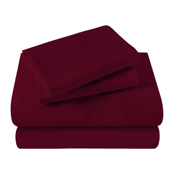 Egyptian Cotton 400 Thread Count Deep Pocket Sheet Set - Burgundy