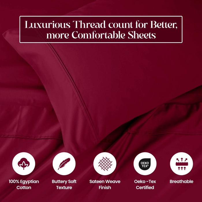 1200 Thread Count Egyptian Cotton 2 Piece Pillowcase Set