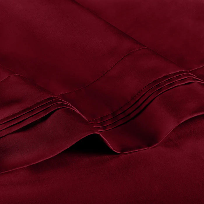 650 Thread Count Egyptian Cotton Solid Pillowcase Set - Burgundy