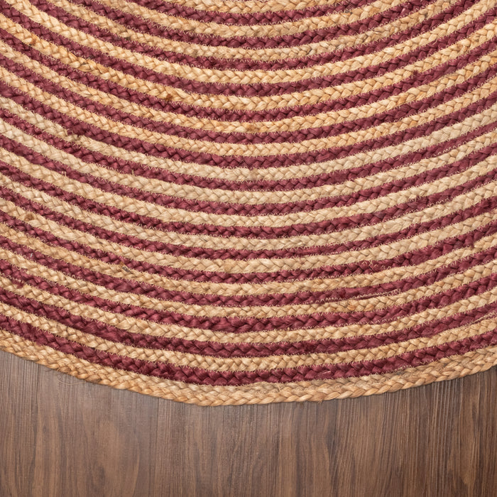 Braided Jute Reversible Handwoven Indoor Outdoor Area Rug - Burgundy