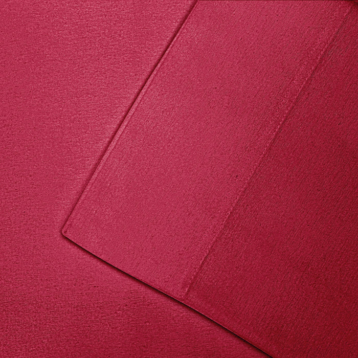Flannel Cotton Modern Solid Deep Pocket Bed Sheet Set - Burgundy