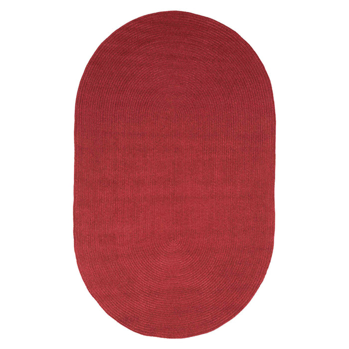 Classic Braided Area Rug Indoor Outdoor Rugs Oval - Burgundy