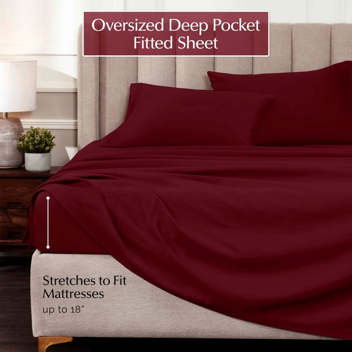 1000 Thread Count Egyptian Cotton Bed Sheet Set Olympic Queen