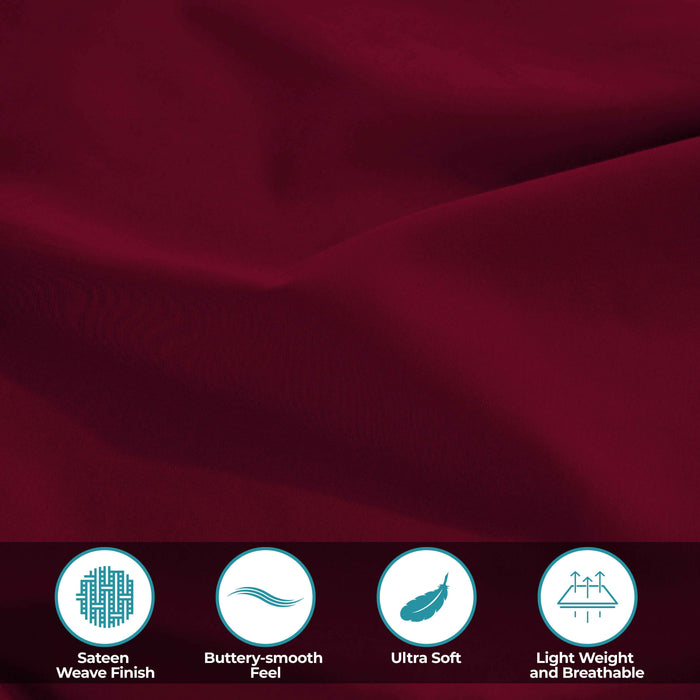 Egyptian Cotton 400 Thread Count Deep Pocket Sheet Set - Burgundy