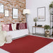 Bohemian Rectangle Indoor Outdoor Rugs Solid Braided Area Rug - Burgundy