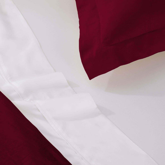 Egyptian Cotton 400 Thread Count Solid Duvet Cover Set - Burgundy