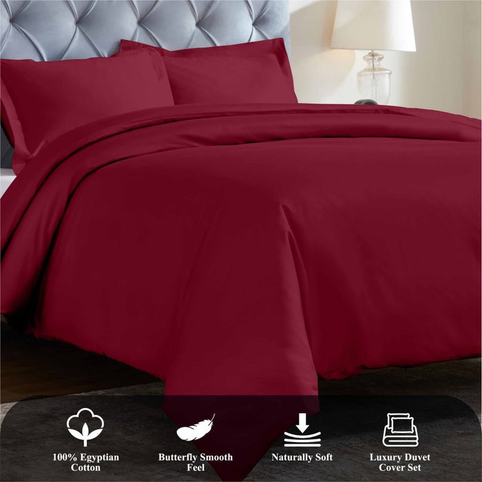 1200 Thread Count Egyptian Solid Cotton Duvet Cover Set