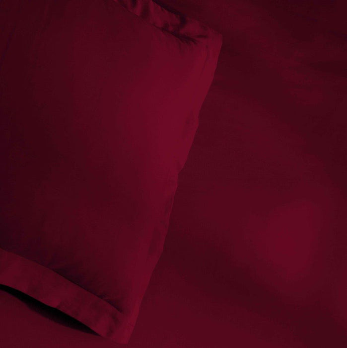 Egyptian Cotton 300 Thread Count Solid Duvet Cover Set - Burgundy