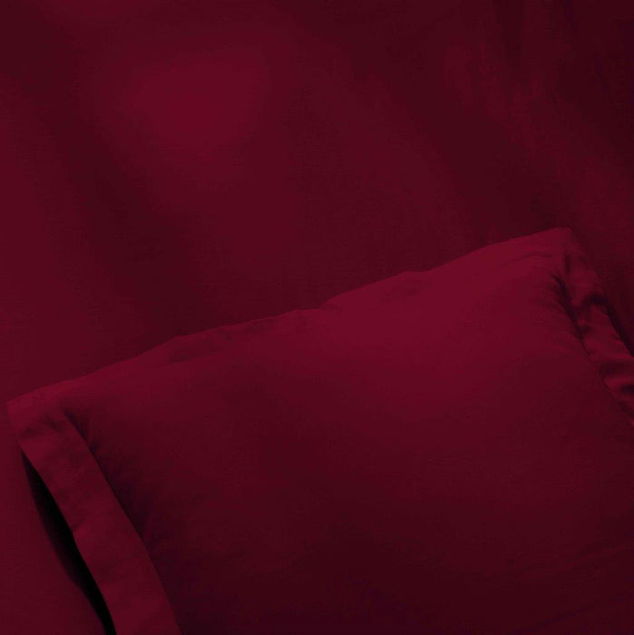 Egyptian Cotton 400 Thread Count Solid Duvet Cover Set - Burgundy