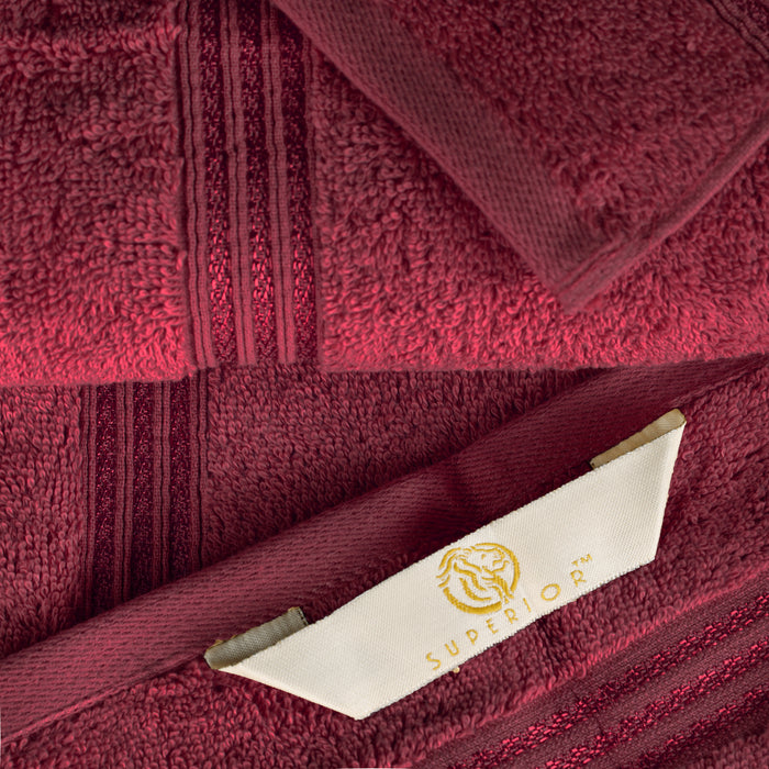 Egyptian Cotton Highly Absorbent Solid 12-Piece Ultra Soft Towel Set - Burgundy