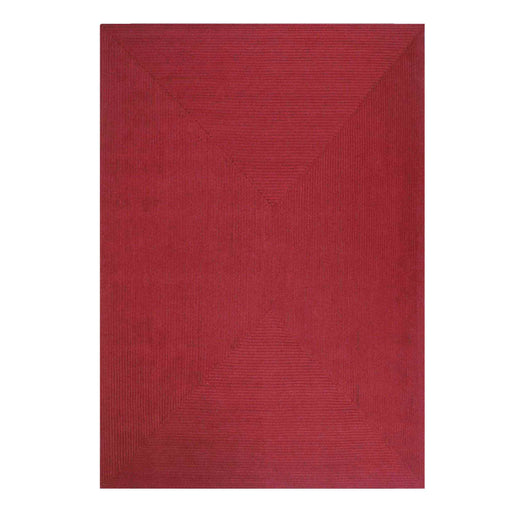 Bohemian Rectangle Indoor Outdoor Rugs Solid Braided Area Rug - Burgundy