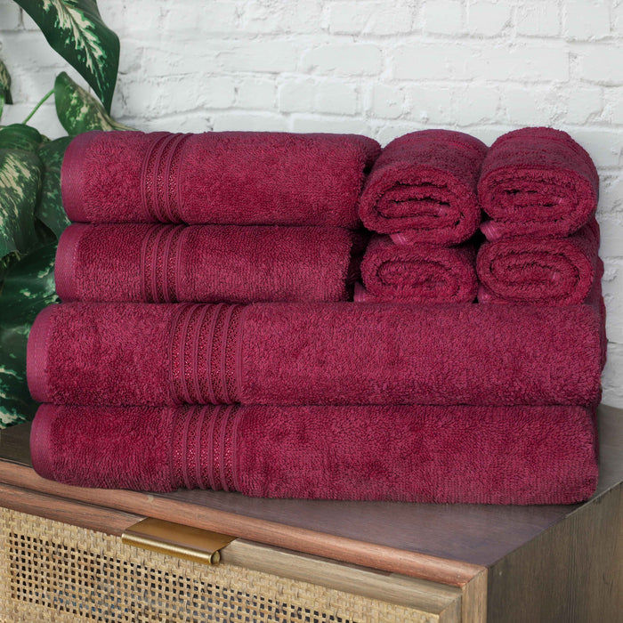 Egyptian Cotton Highly Absorbent Solid 8 Piece Ultra Soft Towel Set