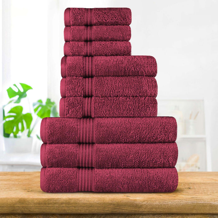 Egyptian Cotton Highly Absorbent Solid 9-Piece Ultra Soft Towel Set