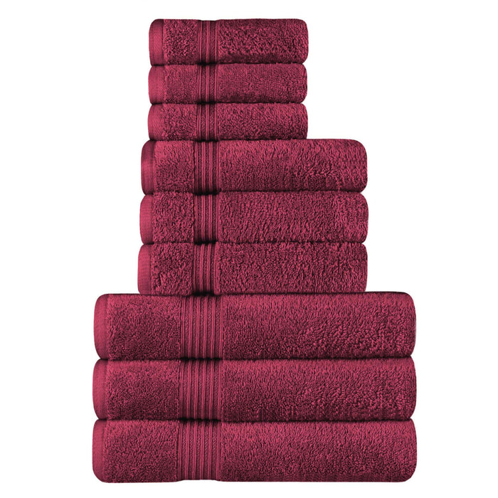 Egyptian Cotton Highly Absorbent Solid 9-Piece Ultra Soft Towel Set