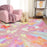 Butterfly Colorful Kids Playroom Nursery Indoor Area Rug - Appricot