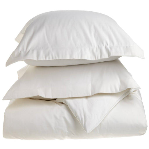 Joi 1500-Thread Count 100% Cotton Solid Duvet Cover and Pillow Sham Set - White