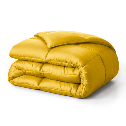 Brushed Microfiber Down Alternative Medium Weight Solid Comforter