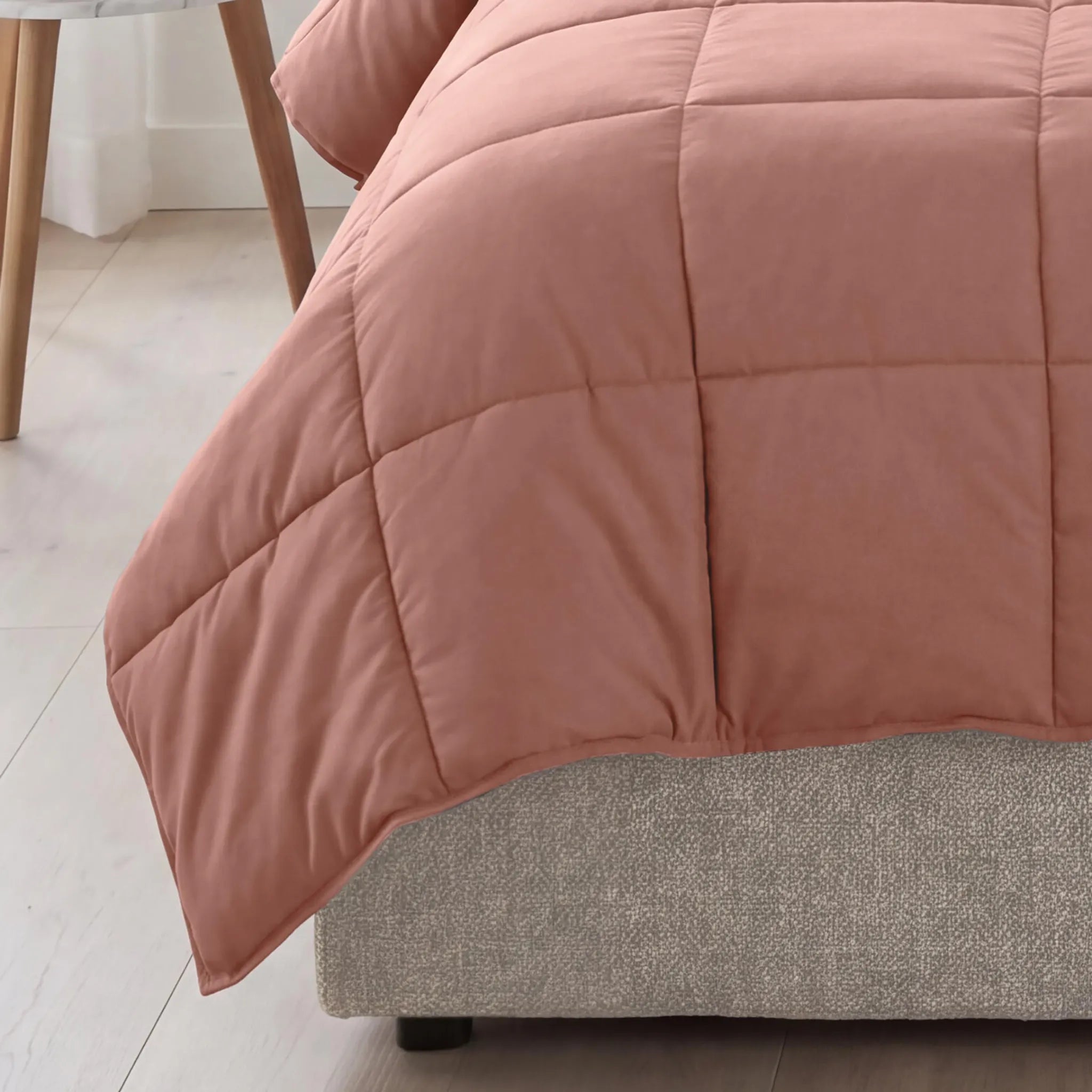 Brushed Microfiber Down Alternative Medium Weight Solid Comforter