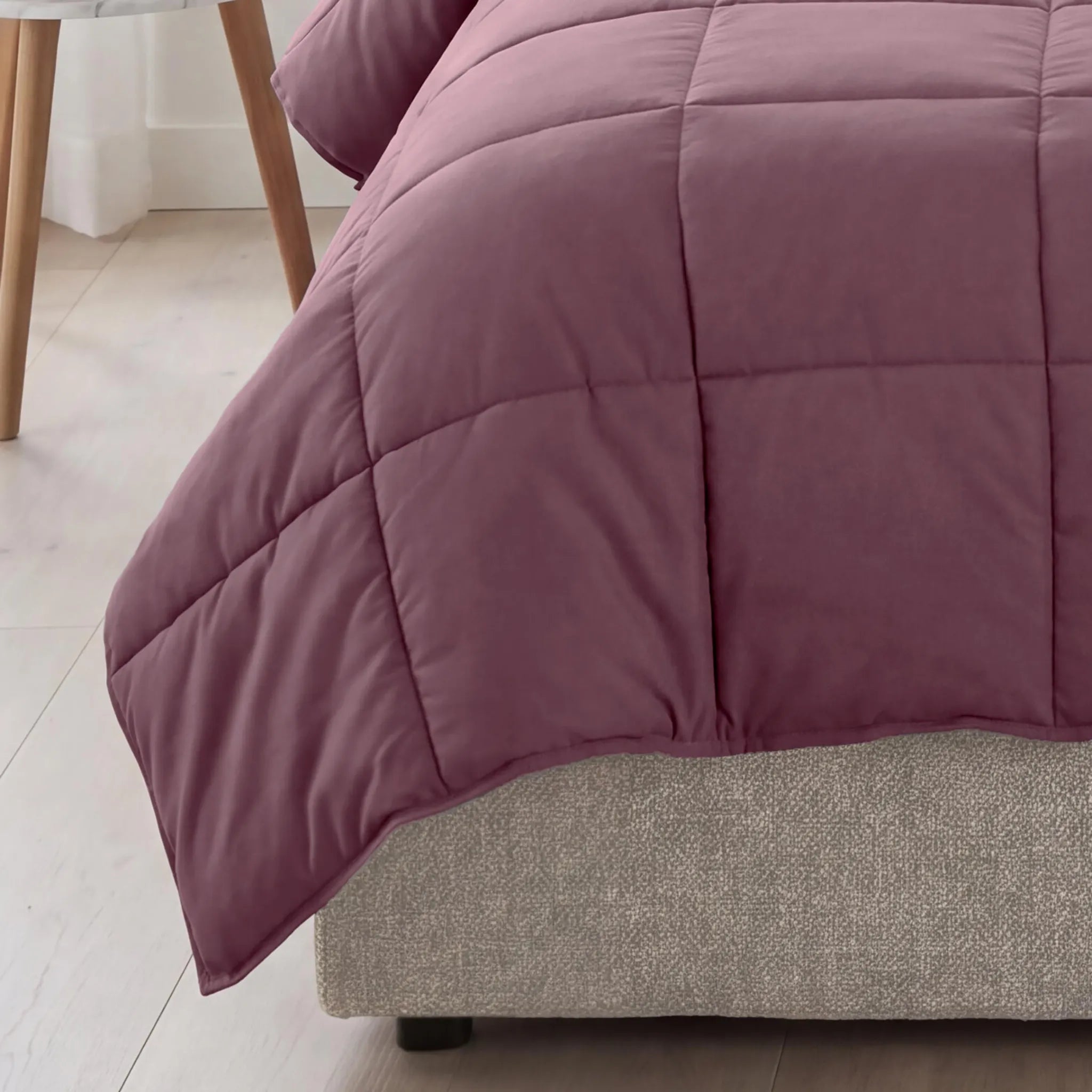 Brushed Microfiber Down Alternative Medium Weight Solid Comforter