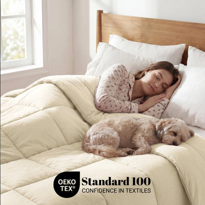 Brushed Microfiber Down Alternative Medium Weight Solid Comforter