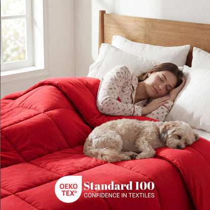 Brushed Microfiber Down Alternative Medium Weight Solid Comforter