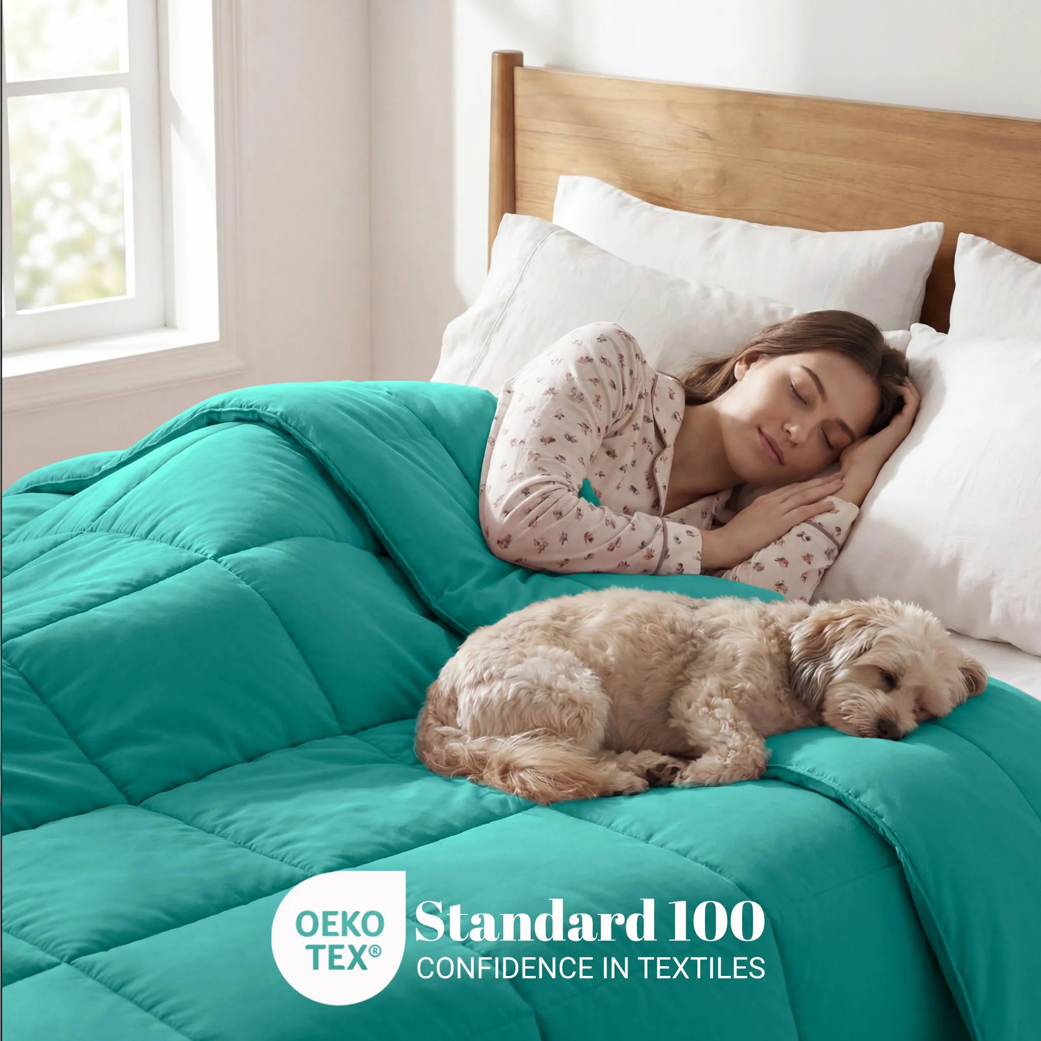 Brushed Microfiber Down Alternative Medium Weight Solid Comforter