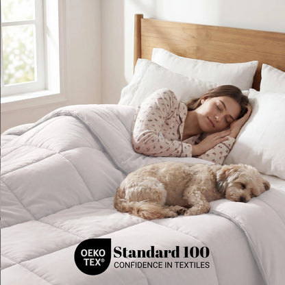 Brushed Microfiber Down Alternative Medium Weight Solid Comforter