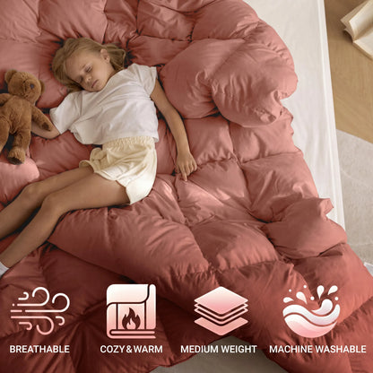 Brushed Microfiber Down Alternative Medium Weight Solid Comforter