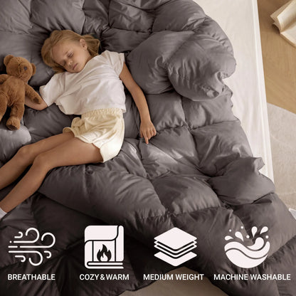 Brushed Microfiber Down Alternative Medium Weight Solid Comforter