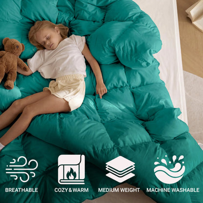 Brushed Microfiber Down Alternative Medium Weight Solid Comforter
