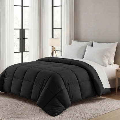 Brushed Microfiber Down Alternative Medium Weight Solid Comforter