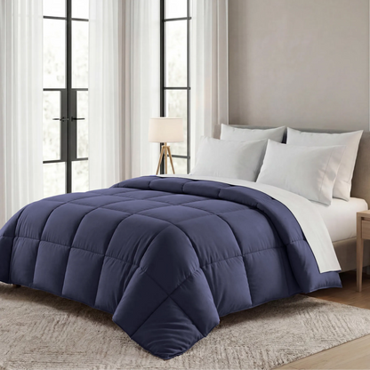 Brushed Microfiber Down Alternative Medium Weight Solid Comforter