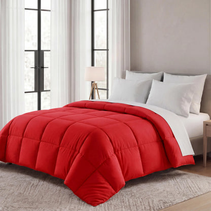 Brushed Microfiber Down Alternative Medium Weight Solid Comforter