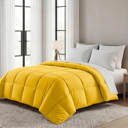 Brushed Microfiber Down Alternative Medium Weight Solid Comforter