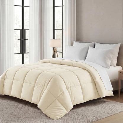 Brushed Microfiber Down Alternative Medium Weight Solid Comforter