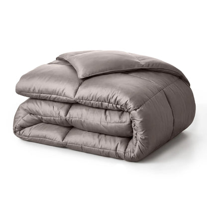 Brushed Microfiber Down Alternative Medium Weight Solid Comforter