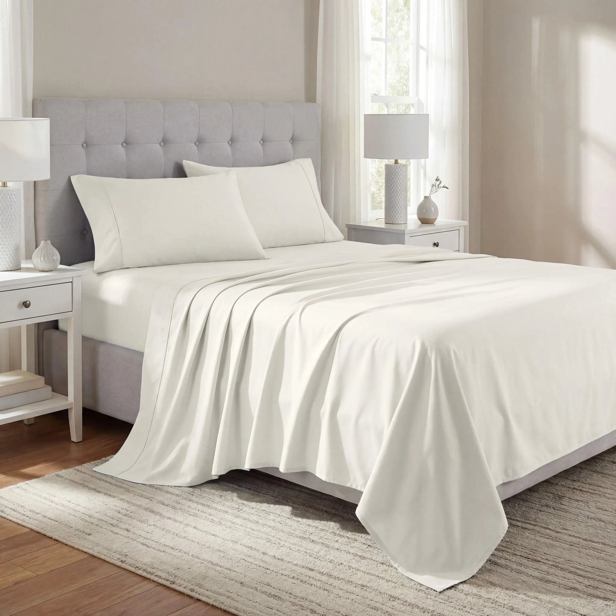 1000 Thread Count Cotton Rich Solid Deep Pocket Bed Sheet Set