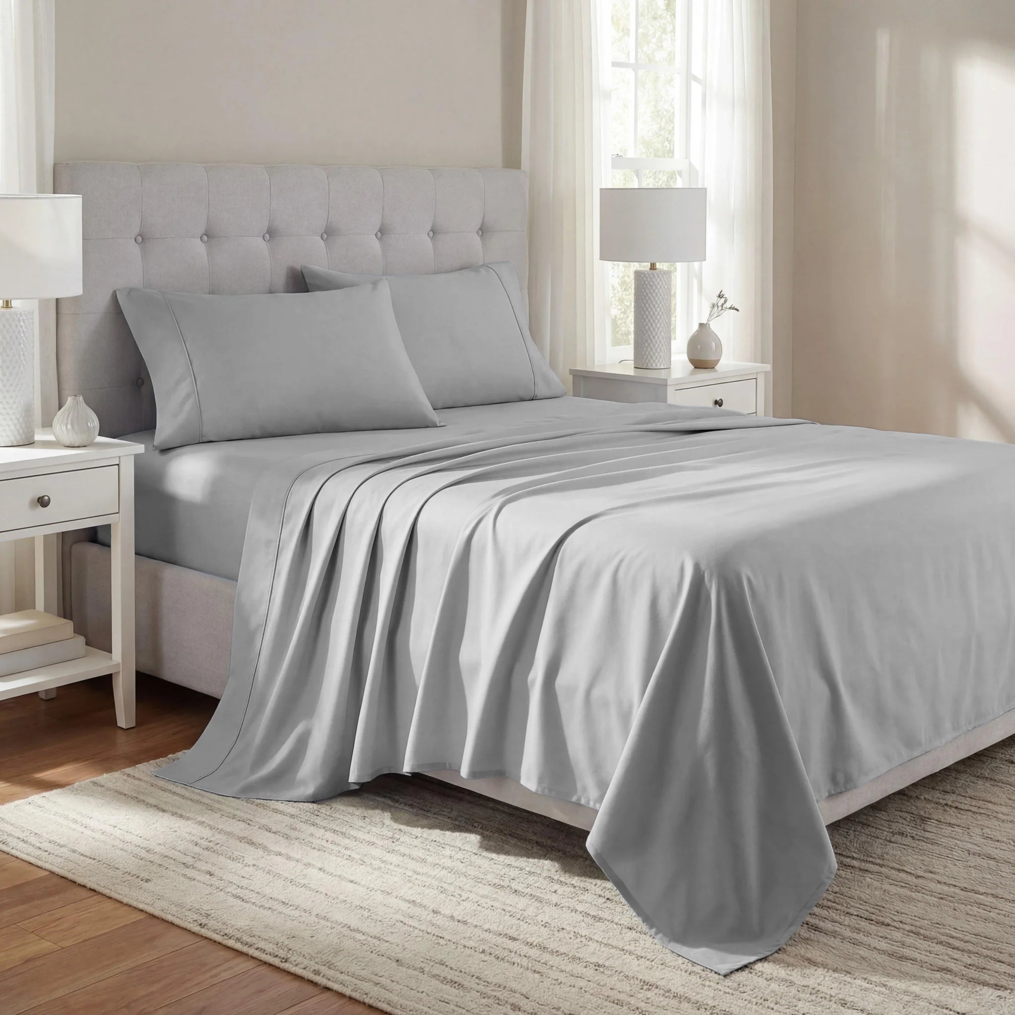 1000 Thread Count Cotton Rich Solid Deep Pocket Bed Sheet Set