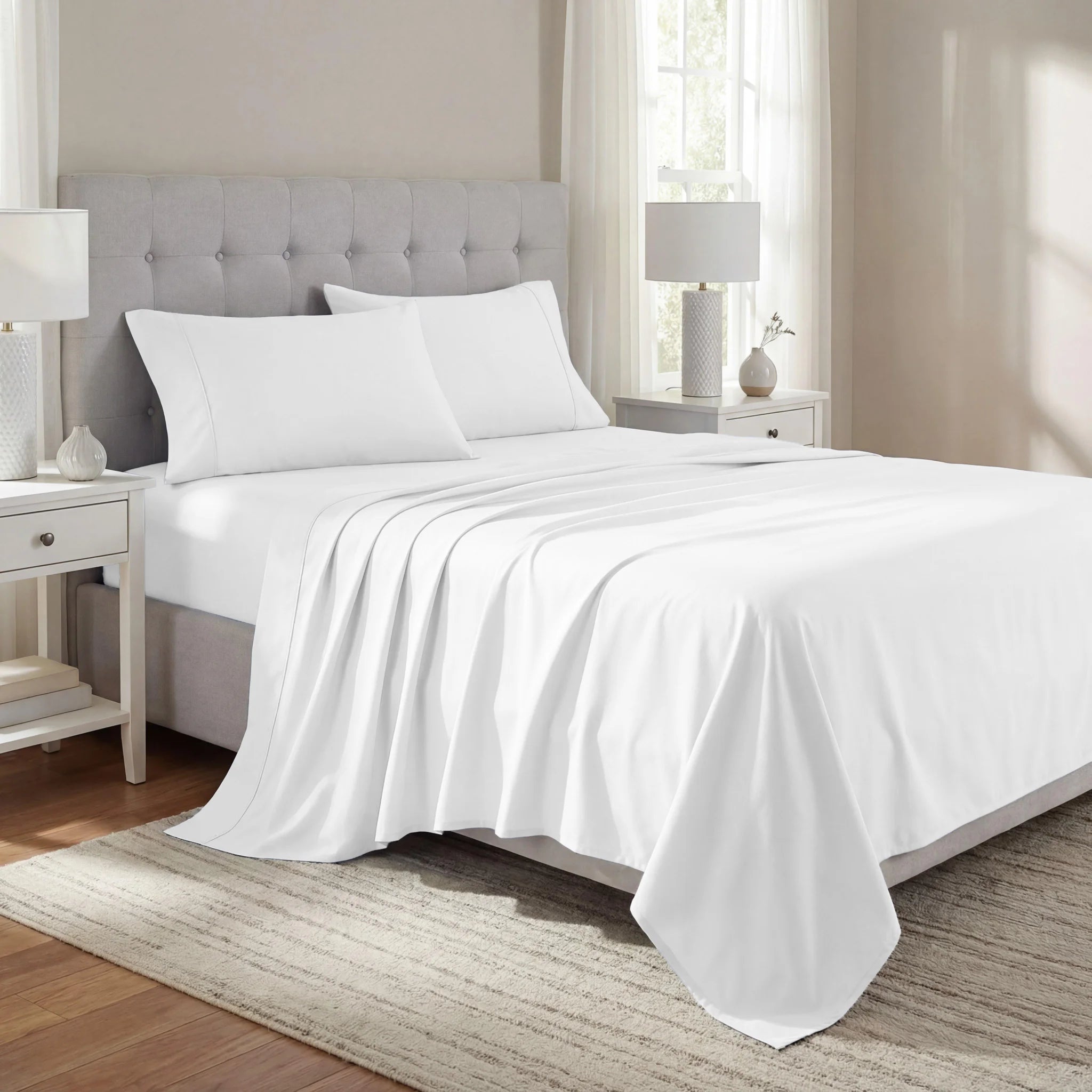 1000 Thread Count Cotton Rich Solid Deep Pocket Bed Sheet Set