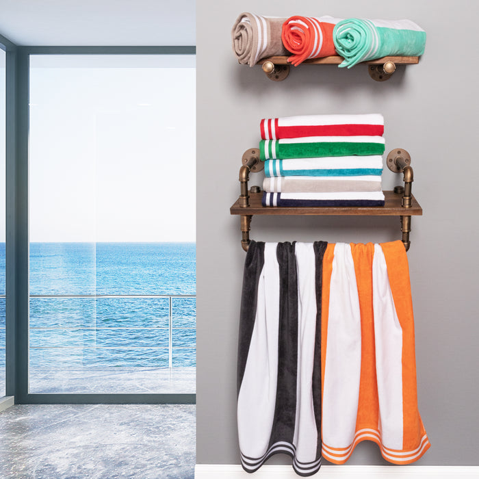 Cabana Stripe Oversized Cotton Beach Towel Set Of 1, 2, 4, 6