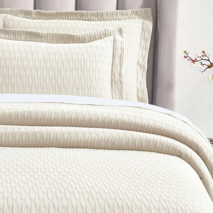 Calvert Cotton Medium Weight Geometric Matelasse Bedspread Set