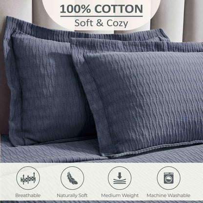 Calvert Cotton Medium Weight Geometric Matelasse Bedspread Set